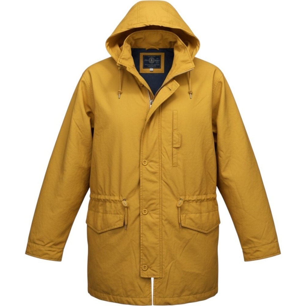 GAP classic Mens Mustard Yellow Hooded Field Jacket Parka Size M